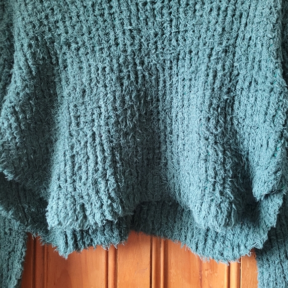 NWOT Free People CANYON Oversized Slouchy Boho Sweater Teal Green - Picture 6 of 14